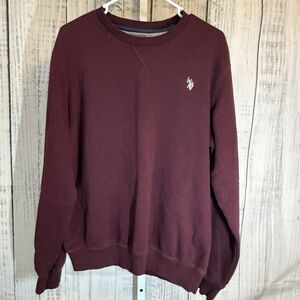 US Polo Assn Men’s Medium Sweatshirt Pullover Maroon Fleece